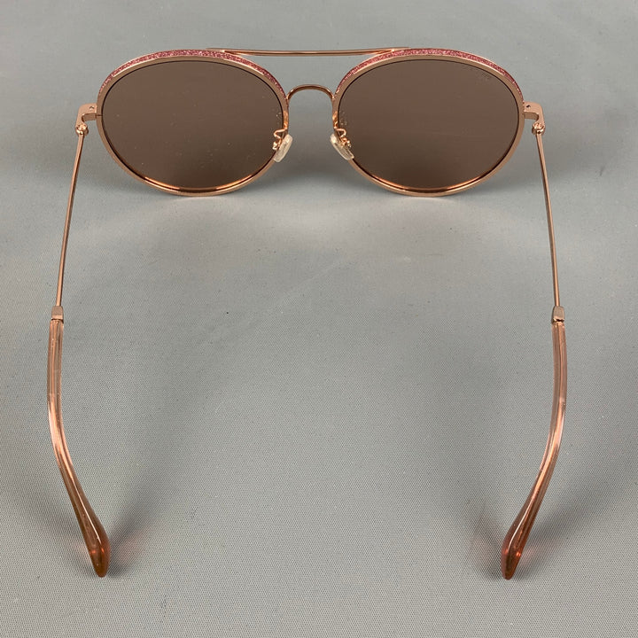 JIMMY CHOO Pink Glitter Metal Sunglasses