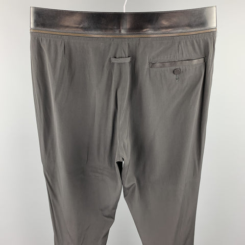 JEAN PAUL GAULTIER Size 38 Black Lana Wool / Silk Zip Fly Dress Pants