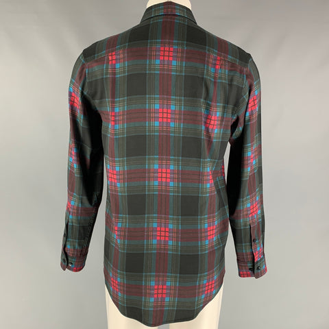 MARC JACOBS Size S Black Multicolour Plaid Viscose Button Up Long Sleeve Shirt