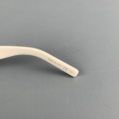 SAINT LAURENT White Acetate Mirrored Sunglasses