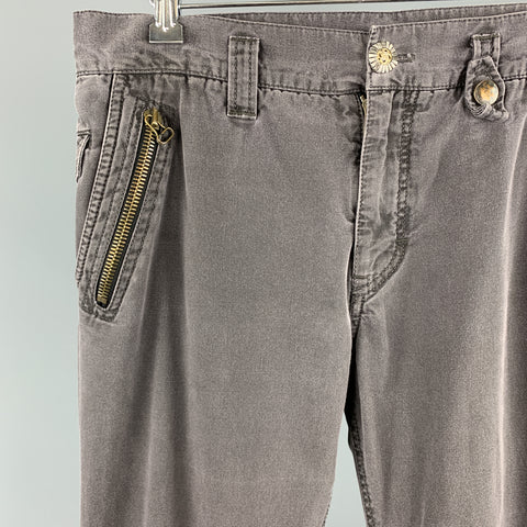 CLOAK Size 32 Charcoal Wash Cotton Blend Casual Pants