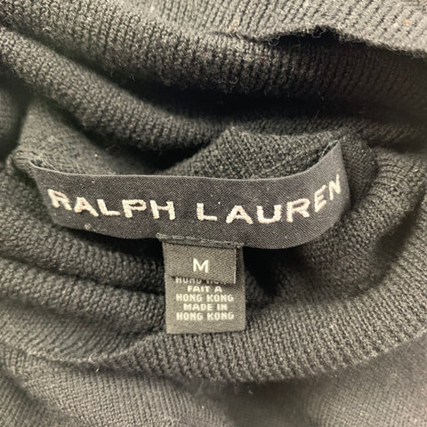 RALPH LAUREN Black Label Size M Black Merino Wool Turtleneck Sweater