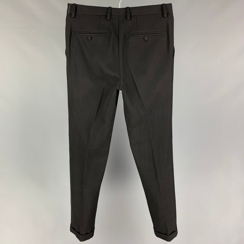 DOLCE & GABBANA Size 30 Black Wool Zip Fly Dress Pants