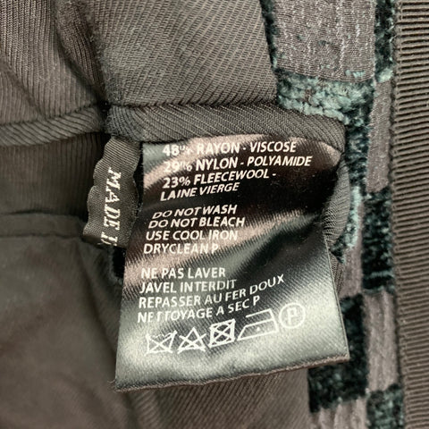 HAIDER ACKERMANN Size S Blue Black Checkered Rayon Blend Coat