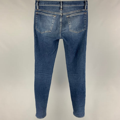 FRAME Size 28 Dark blue Washed Cotton Blend Slim Jeans