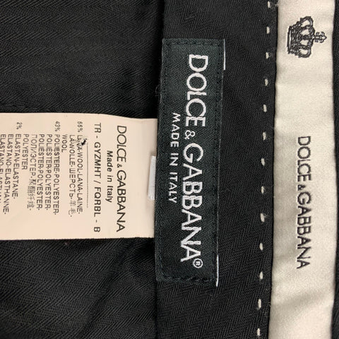 DOLCE & GABBANA Size 30 Gray Plaid Wool Polyester Pleated Dress Pants
