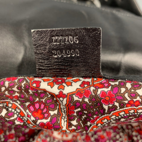 GUCCI Black & Silver Leather Shoulder Bag