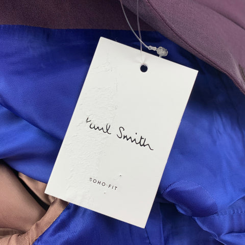 PAUL SMITH Size 38 Regular Purple Wool Notch Lapel Suit