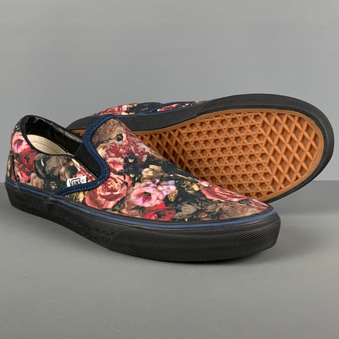 VANS Size 11 Multi-Color Floral Canvas Slip On Sneakers