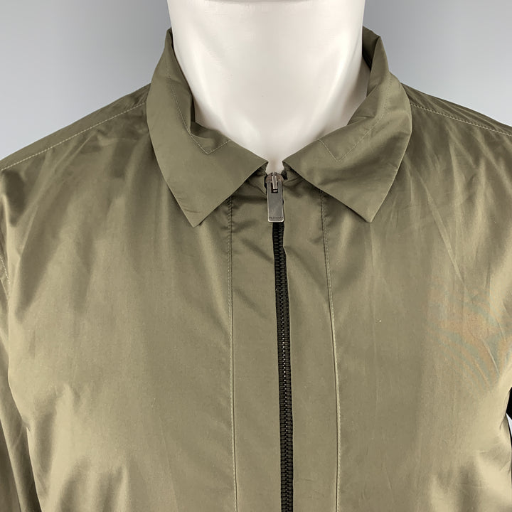 JIL SANDER Size 40 Olive Green Blouson Windbreaker Jacket