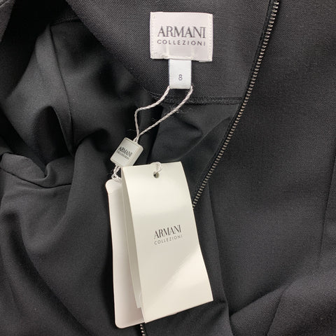 ARMANI COLLEZIONI Size 8 Black Wool Blend Shift Dress