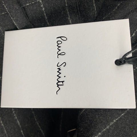 PAUL SMITH Size 32 Charcoal Chalkstripe Wool Zip Up Dress Pants
