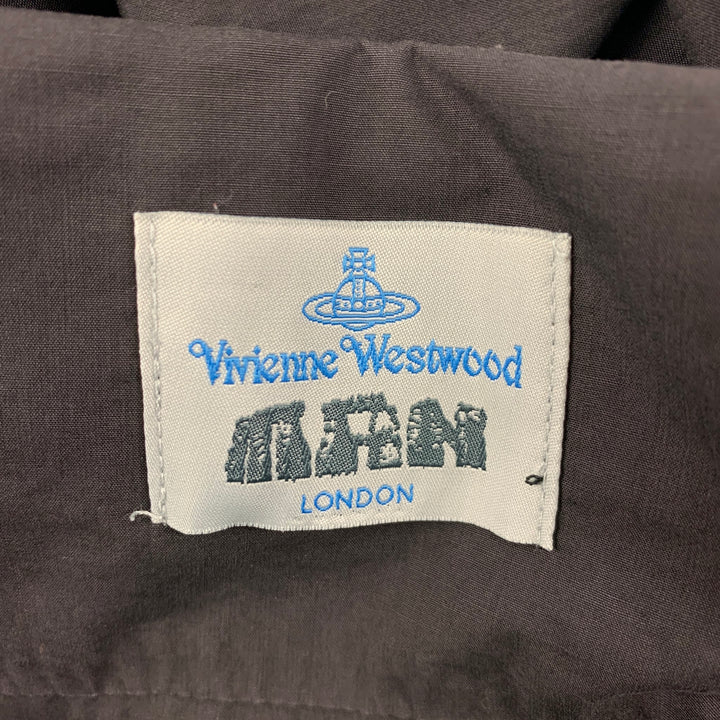 VIVIENNE WESTWOOD HOMBRE Talla S Camisa de manga larga de algodón con ribete en contraste negro