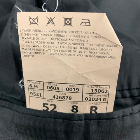 LANVIN Taille 42 Costume à revers cranté en laine noire à simple boutonnage