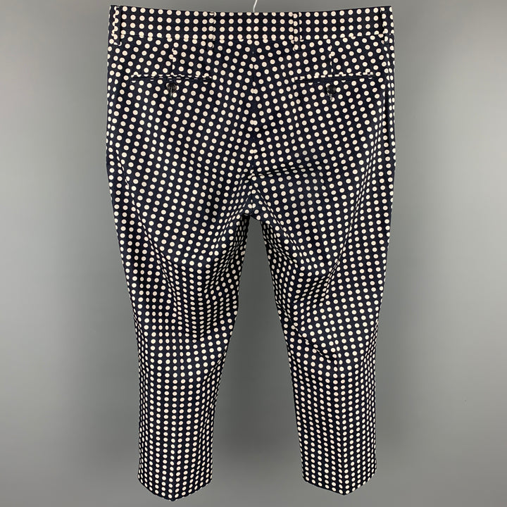 NICK WOOSTER x PAUL SHARK Size 34 Black & White Polka Dot Cropped Casual Pants