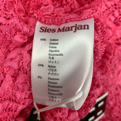 SIES MARJAN Size S Pink Cotton Blend Lace High Collar Dress Top