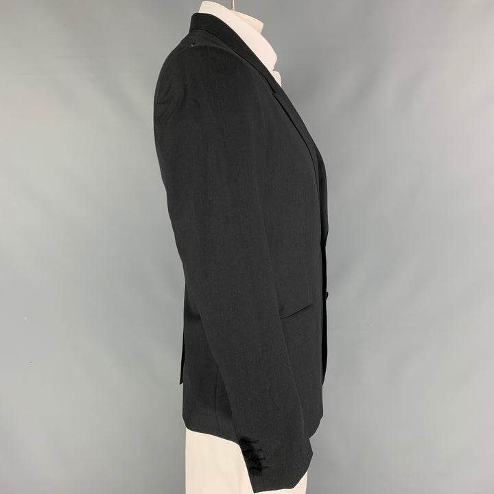 DOLCE & GABBANA Size 42 Regular Charcoal Wool Peak Lapel Sport Coat