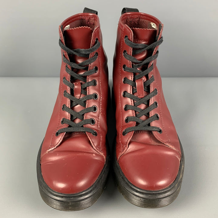 DR. MARTENS Size 8 Burgundy Leather Boots