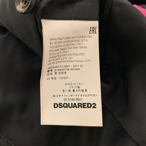 DSQUARED2 Size 36 Black Grey Jacquard Polyester Blend Sport Coat