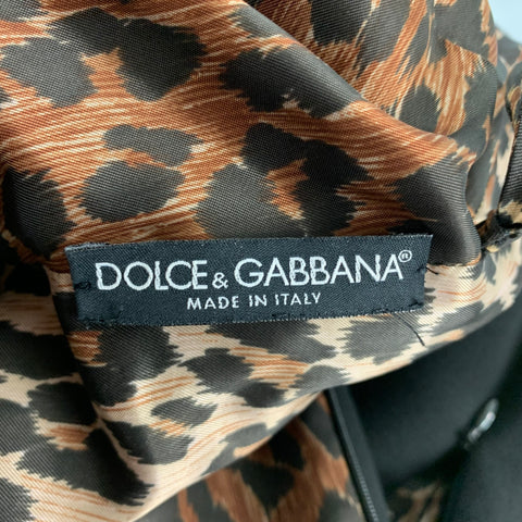 DOLCE & GABBANA Size 6 Black Animal Print Sleeveless Dress