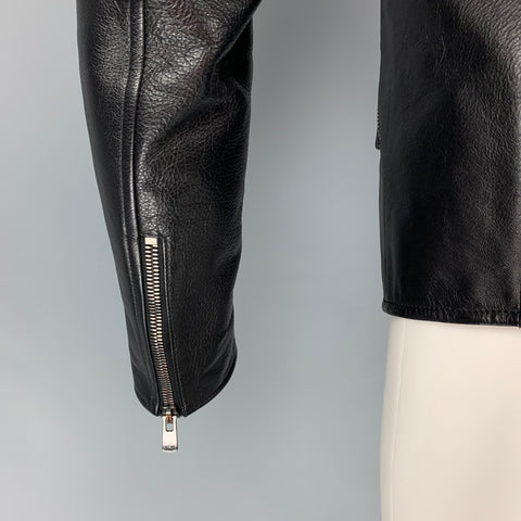 DROME FW 15 Size M Black Quilted Leather Biker Jacket