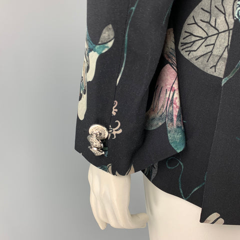 VERSUS by GIANNI VERSACE Size 12 Multi-Color Print Jacket Blazer
