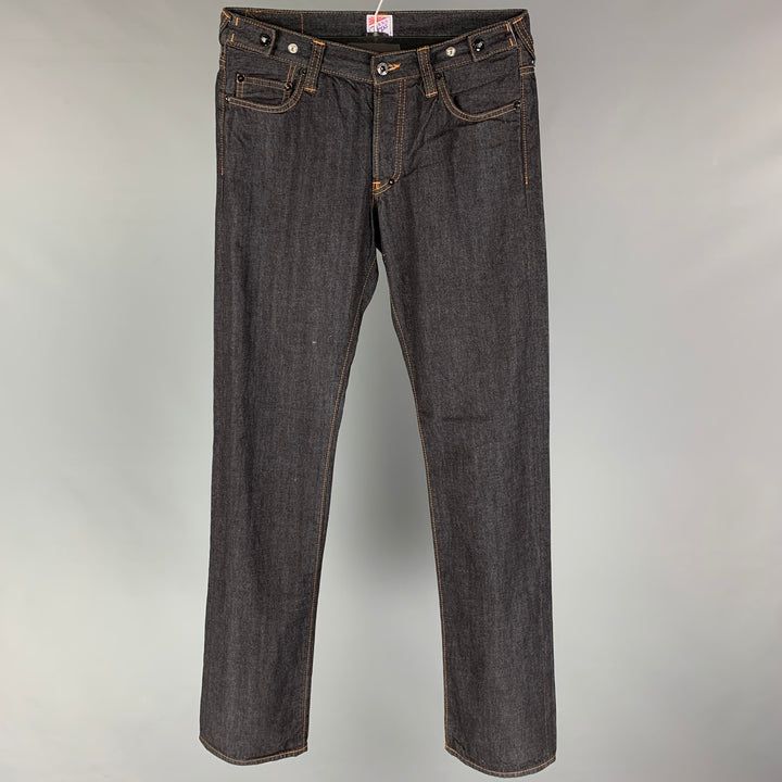 PRPS Size 26 Indigo Cotton Straight Button Fly Jeans