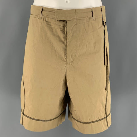 CRAIG GREEN Size L Khaki Contrast Stitch Cotton Zip Fly Shorts