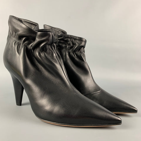 DEREK LAM Botines fruncidos de cuero negro talla 7.5