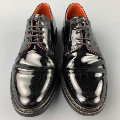 FLORSHEIM pour Duckie Brown Taille 10.5 Chaussures à lacets en cuir verni noir