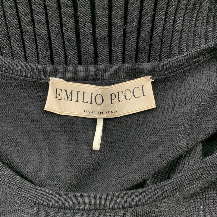 EMILIO PUCCI Vestido Sin Mangas De Lana Virgen De Punto Acanalado Talla L Negro