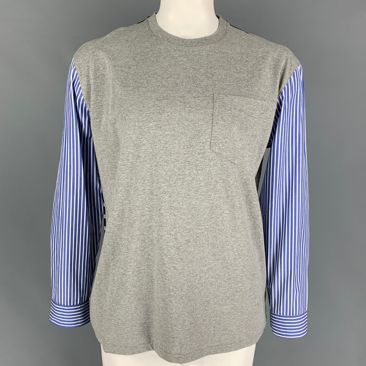 JWANDERSON Taille XL Gris Bleu Blanc Rayure Tissus Mixtes Pull