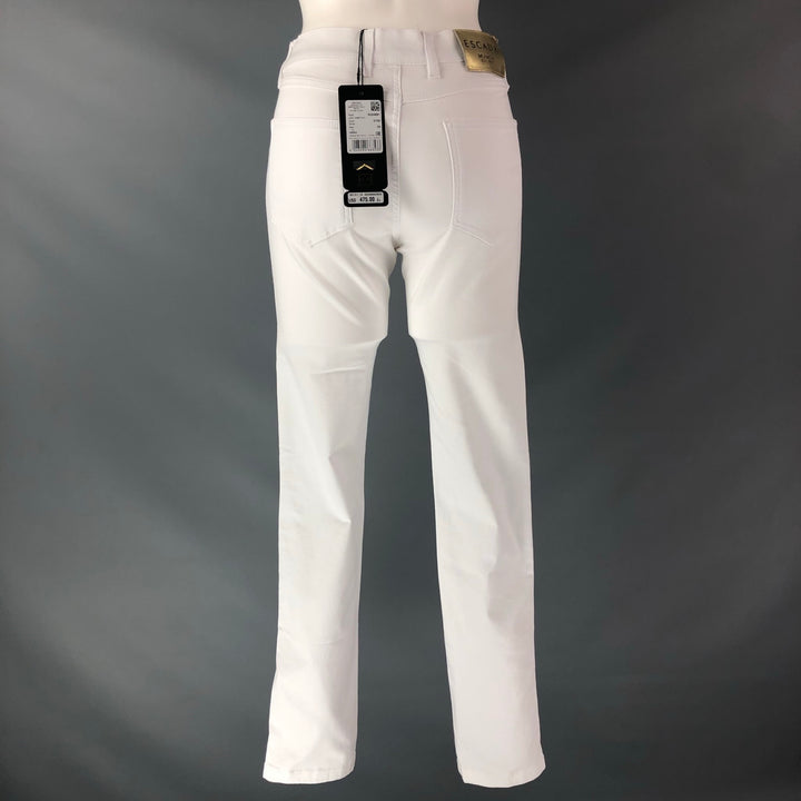 ESCADA Size 4 White Cotton Blend Solid Straight Dress Pants