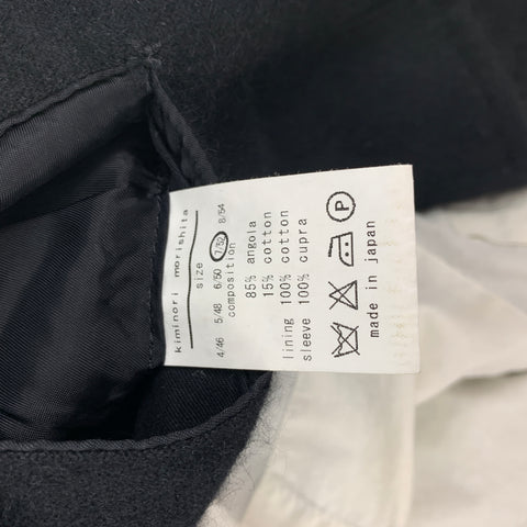 KIMINORI MORISHITA Size 42 Black Angora Notch Lapel Sport Coat