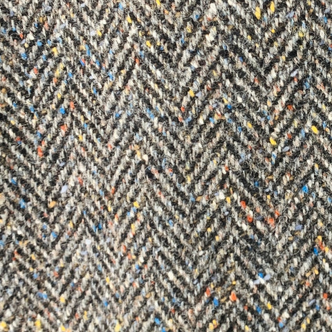 MARNI Chest Size 42 Size 42 Grey Multi-Color Herringbone Wool Notch Lapel Coat