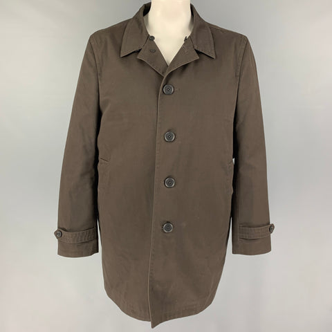 PAUL SMITH Taille XXL Manteau doublure amovible en coton polyester marron