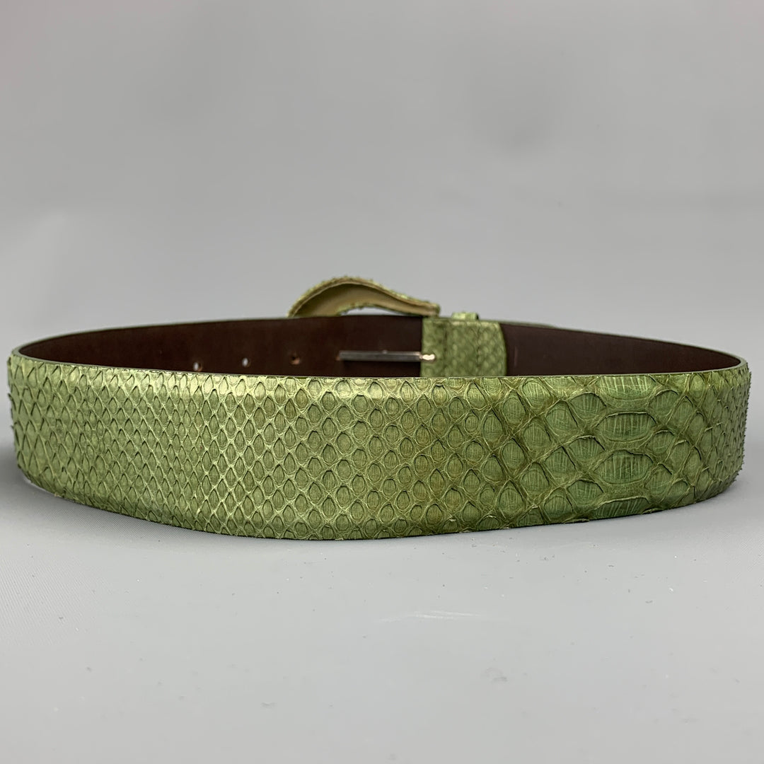 ORCIANI Green Snake Skin Leather Belt