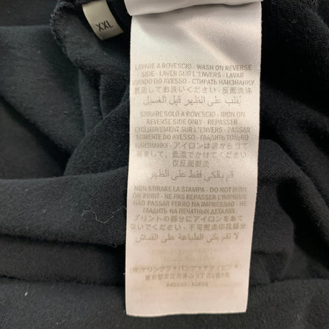 GUCCI Size XXL Black Logo Cotton Crew-Neck T-shirt