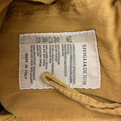 SIVIGLIA Size 31 Mustard Textured Cotton Jean Cut Casual Pants