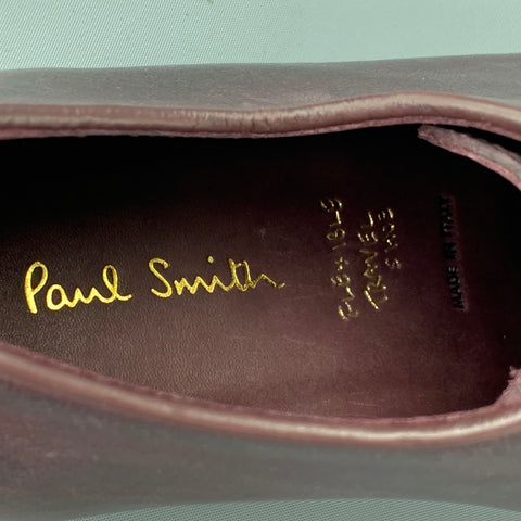 PAUL SMITH Size 8 Burgundy Antique Leather Lace Up Flexible Travel Shoes