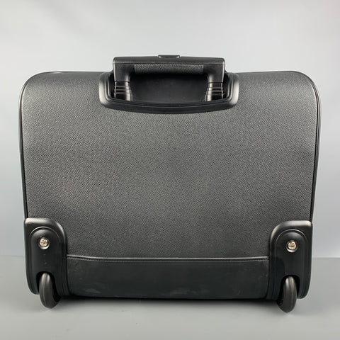 LOUIS VUITTON All Pilot Case  Black Textured Leather Carry-On Roller Luggage Bag