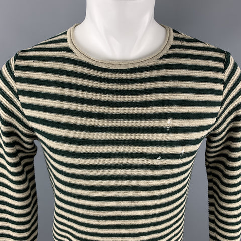 WHY NOT BRAND Talla S Jersey tipo jersey con cuello barco de algodón/acrílico a rayas color topo