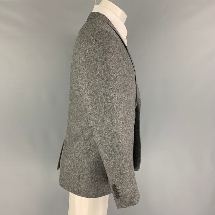 MATTISON Taille 40 Manteau de sport à revers cranté en laine grise