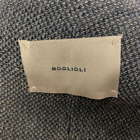 BOGLIOLI Size 44 Gray Textured Cotton Notch Lapel Sport Coat