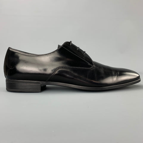 PRADA Size 10 Black Leather Lace Up Dress Shoes