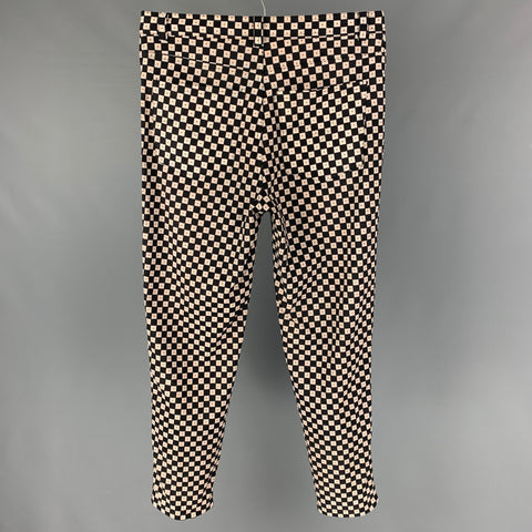 Vintage GIANNI VERSACE Size 32 Black White Checkered Casual Pants