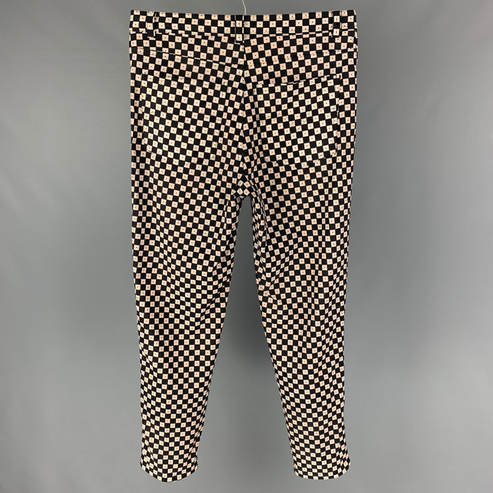 Vintage GIANNI VERSACE Size 32 Black White Checkered Casual Pants