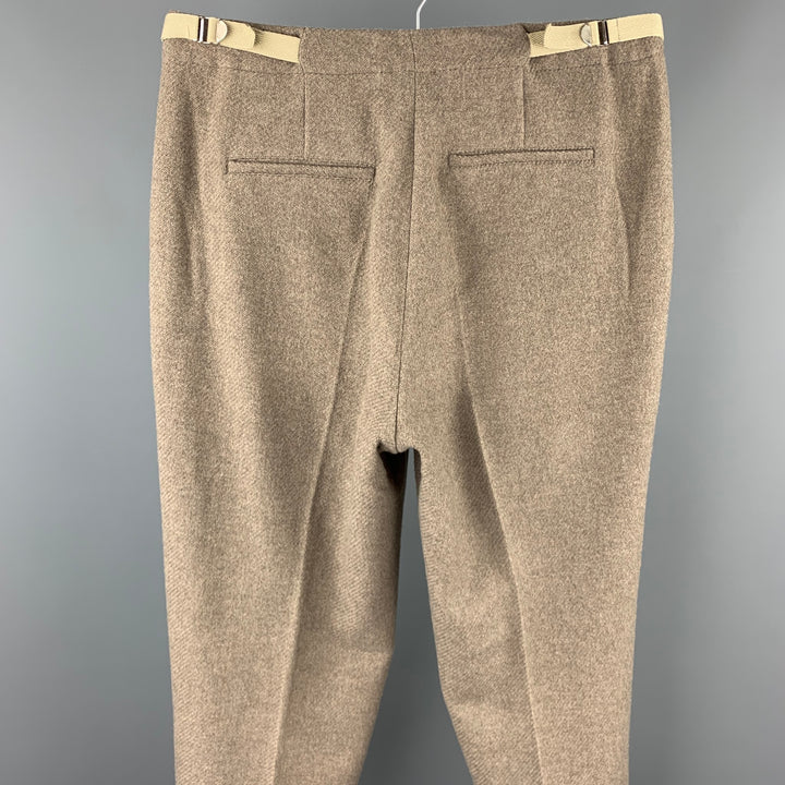 OUR LEGACY Size 32 Taupe Solid Wool / Polyester 32 Pleated Borrowed Chino Pants