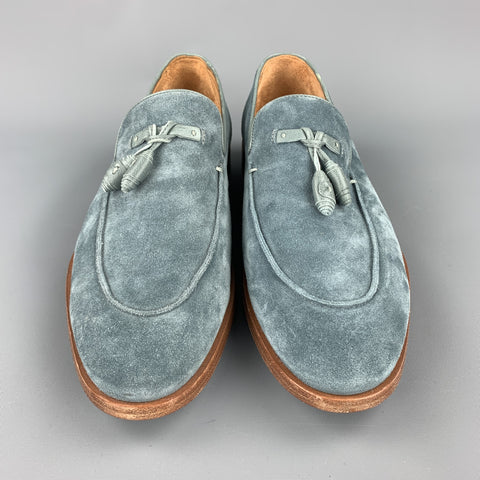 PS by PAUL SMITH Size 9 Teal Suede Slip On Tassel Loafers