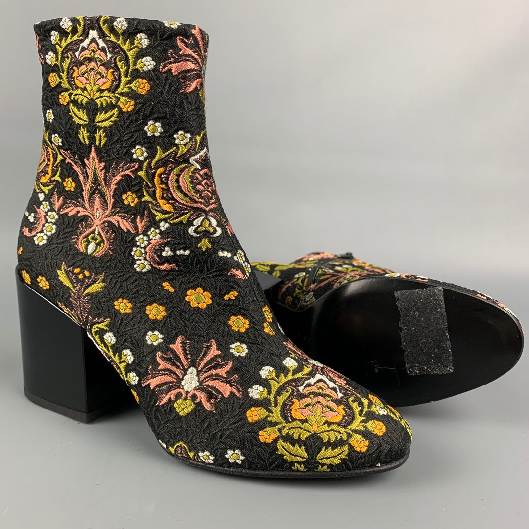 DRIES VAN NOTEN Size 6 Multi-Color Jacquard Ankle Boots